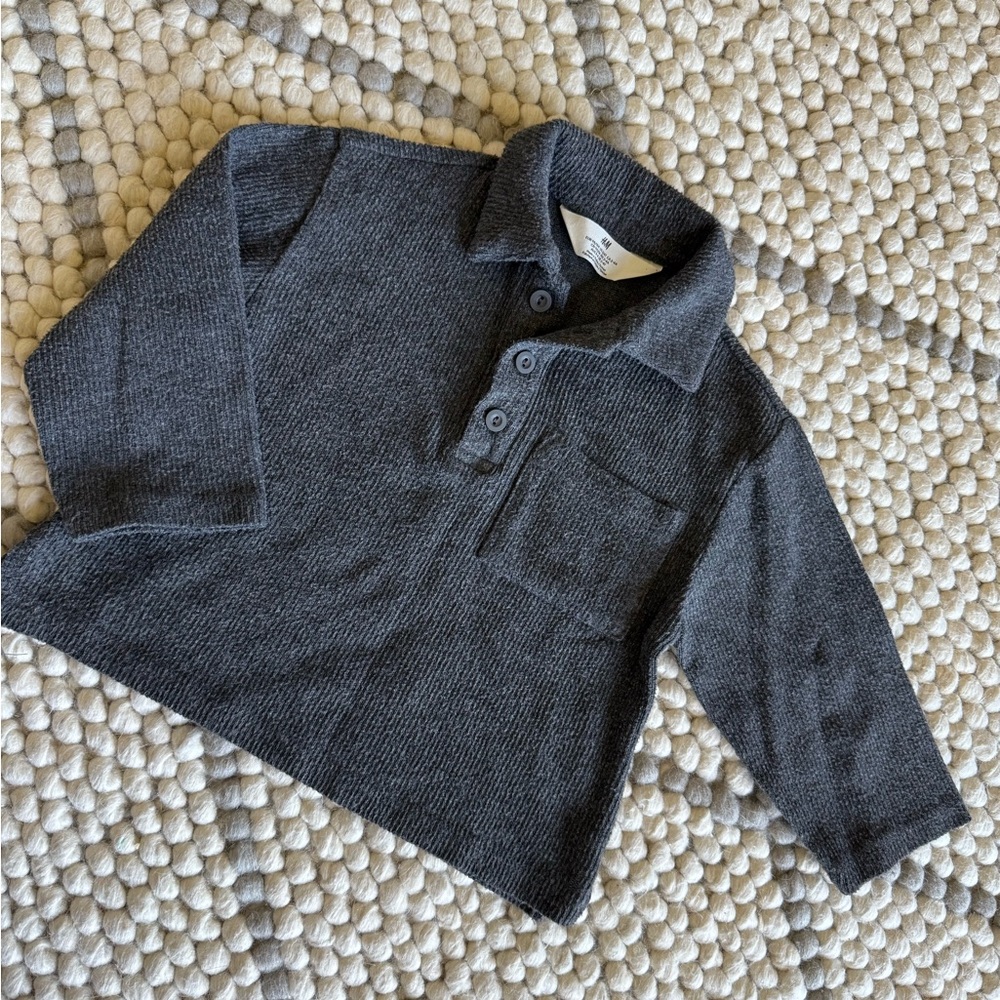 H&M Cozy Gray Kids Long Sleeve Shirt